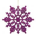 Vickerman 8 in. Purple Glitter Snowflake 12-Pvc Box M101606